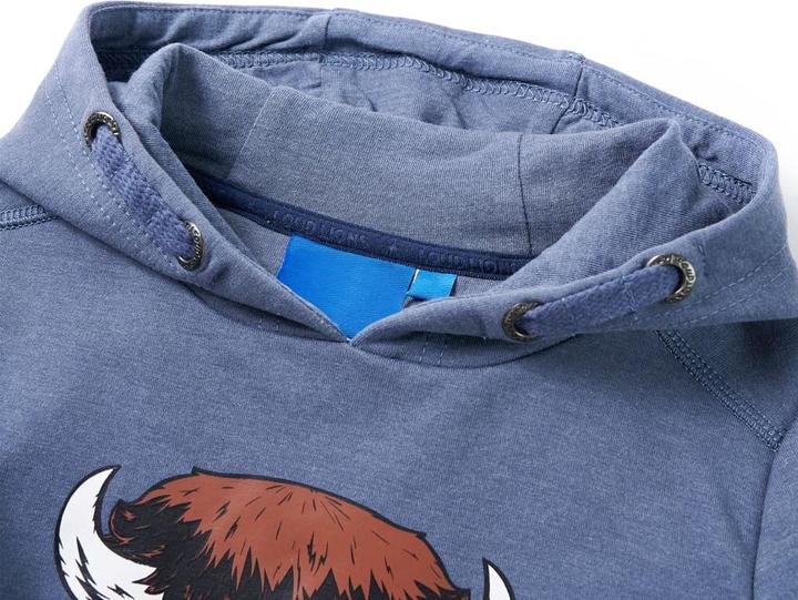 Produktbild VidaXL Kinder-Kapuzenpullover Blau Melange 128,Material: 95 (128)