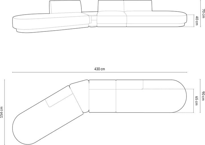 430 x 154 x 70 cm