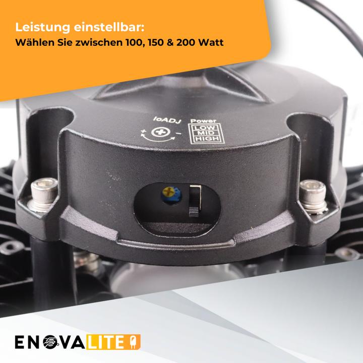 Image du produit Enovalite Luminaire LED Highbay, UFO, EEK : C, 200W, 34000lm, 4000K, noir (34000 lm)