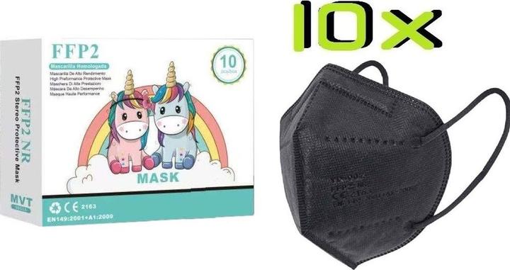 Actual product image Care 10x children FFP2 NR respirator CE 2163 EN 149:2001 black (FFP2, 10 x)
