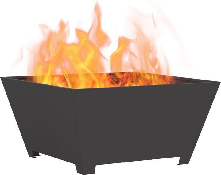 Produktbild VidaXL Feuerstelle Quadrat Schwarz 80x80x40 cm Stahl (80 cm)