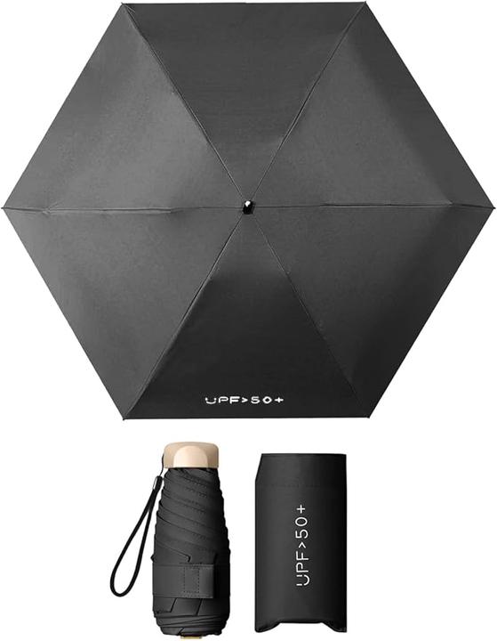 Actual product image Alopini Manual flat five-fold mini folding umbrella with low weight for sunny and rainy days