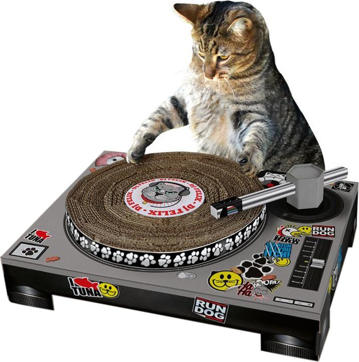Suck UK Katzen Kratzbaum Plattenspieler (10 cm, Multi Color)