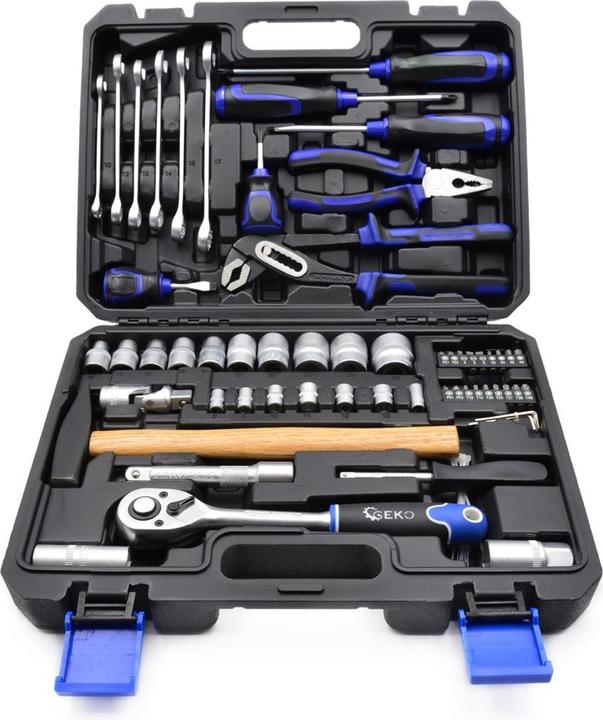 Produktbild GEKO 66 Teilig Werkzeug Set Werkzeugkoffer, Hammer, Zange, Schlüssel, Schreubendreher