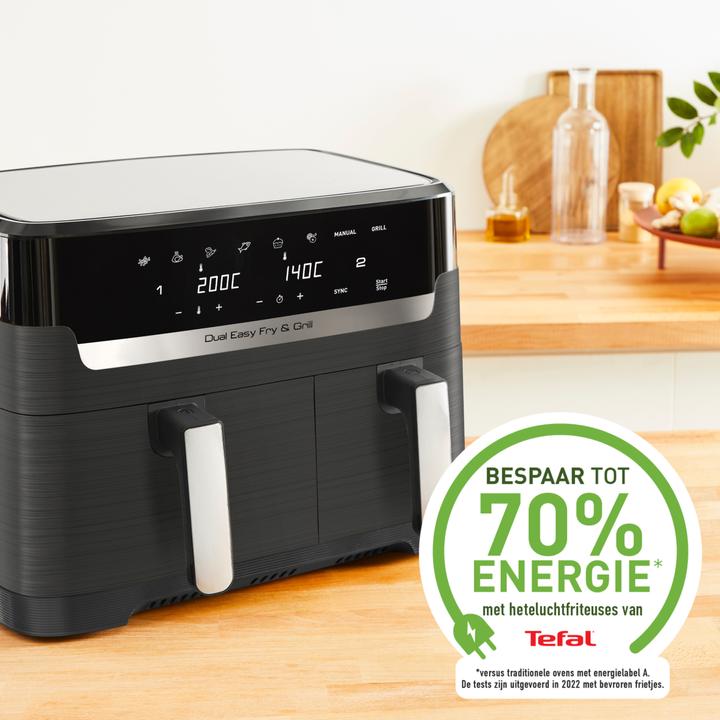 Actual product image Tefal Dual Easy Fry & Grill EY905B - Deep fryer - 2700W - 8,3L