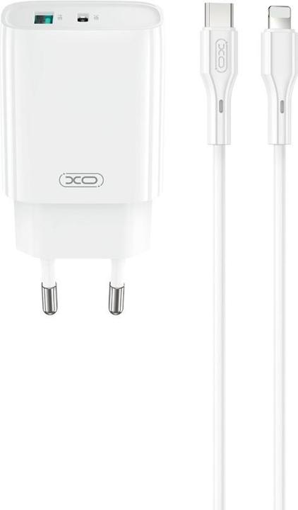 Produktbild xO Wandladegerät CE29 PD 20W 1x USB-C 1x USB weiss + Kabel USB-C - Lightning (20 W)