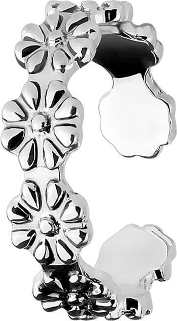 Produktbild Star Piercing Ring silber mit Blumen (Messing)