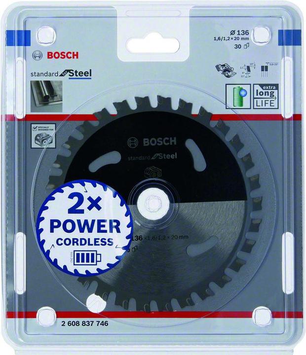 Produktbild Bosch Professional Zubehör PRO Steel cordless Kreissägeblatt, 136 x 1,6 x 20 mm