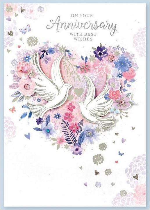 Actual product image Simon Elvin On Your Anniversary Traditional Greetings Card (Pack of 6) (6 pcs.)