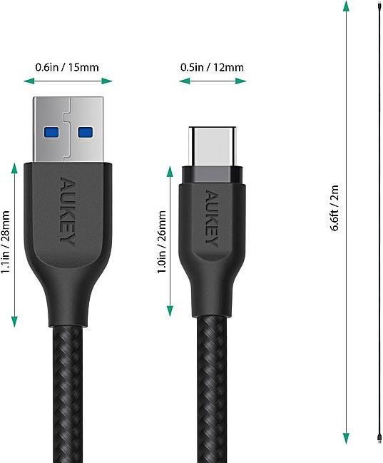 Actual product image Aukey Cb-Ac2 (2 m, USB 3.1)