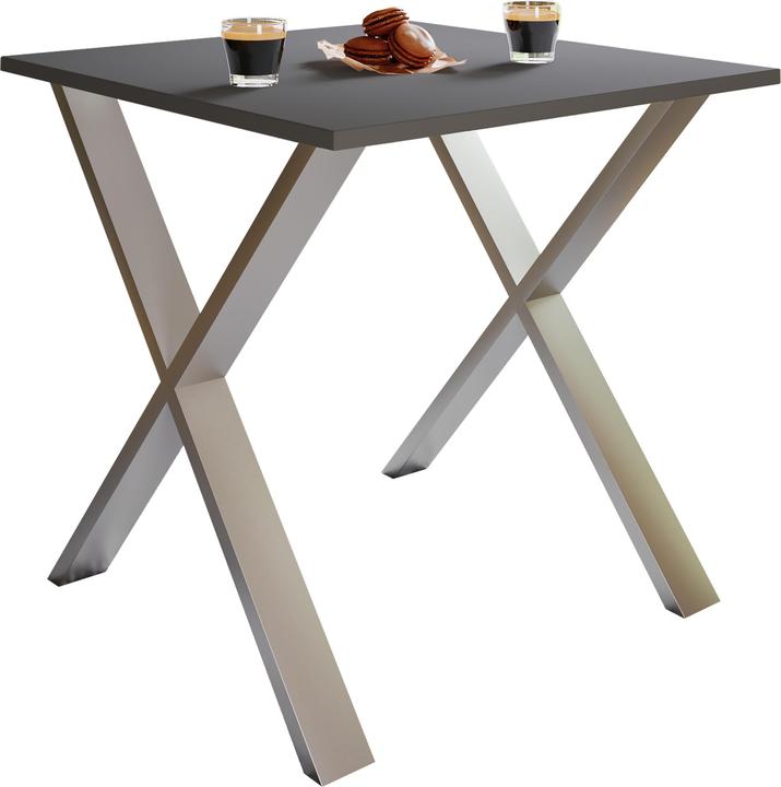 Actual product image Ebuy24 Dining table XonaX silver coloured (80 x 80 x 76 cm)