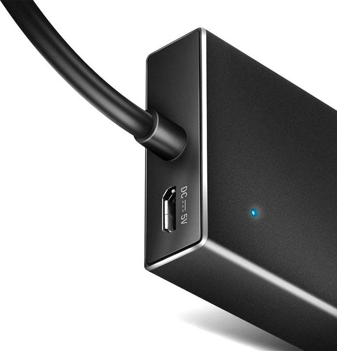 Produktbild Axagon HUE-F7A 7x USB 3.2 Gen 1 Aluminium Flat Hub, 30 cm USB-C-Kabel (USB-C, 7 Ports)