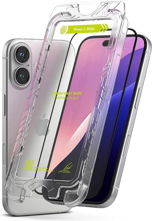 Image du produit Ringke iPhone 15 Screen Protector Premium Tempered Glass 9H with installation jig Transparent (1 pièce(s), Apple iPhone 15, Apple iPhone 16)