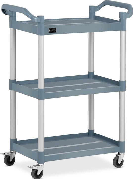 Royal Catering Servierwagen Teewagen Küchenwagen Gastro 3 Borde 4 Räder bis 90 kg