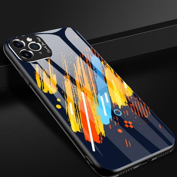 Actual product image Hurtel Colour Glass Case Durable Cover with Tempered Glass Back and camera cover iPhone 11 Pro Max pattern (Apple iPhone 11 Pro Max)