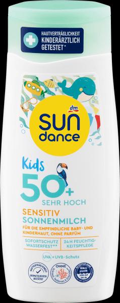 dm Sundance Sonnenmilch Kids sensitiv (Sonnenmilch, SPF 50+, 200 ml)
