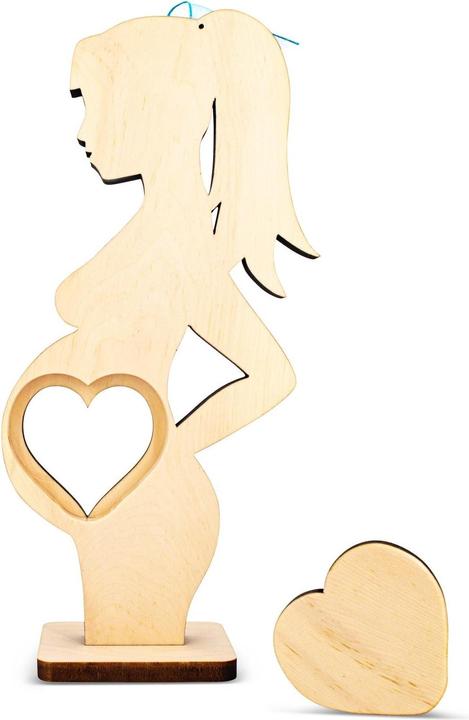 Immagine prodotto ZNatur Cornice per donna incinta in legno di pino svizzero, decorazione regalo con incisione per la