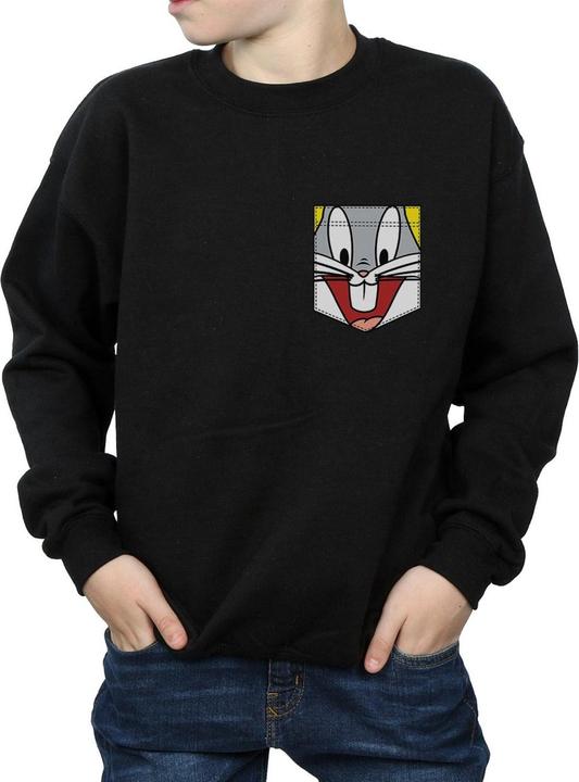 Actual product image Looney Tunes Boys Bugs Bunny Face Faux Pocket Sweatshirt (128)