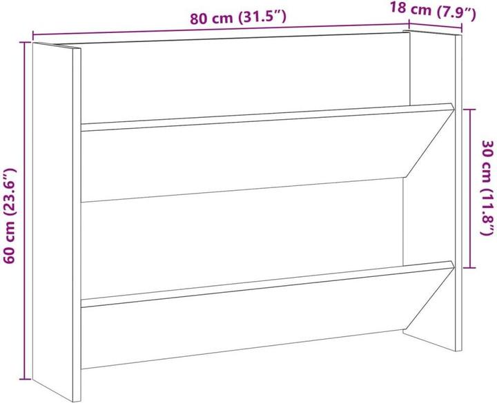 Produktbild VidaXL Wand-Schuhregal (80 x 18 x 60 cm)