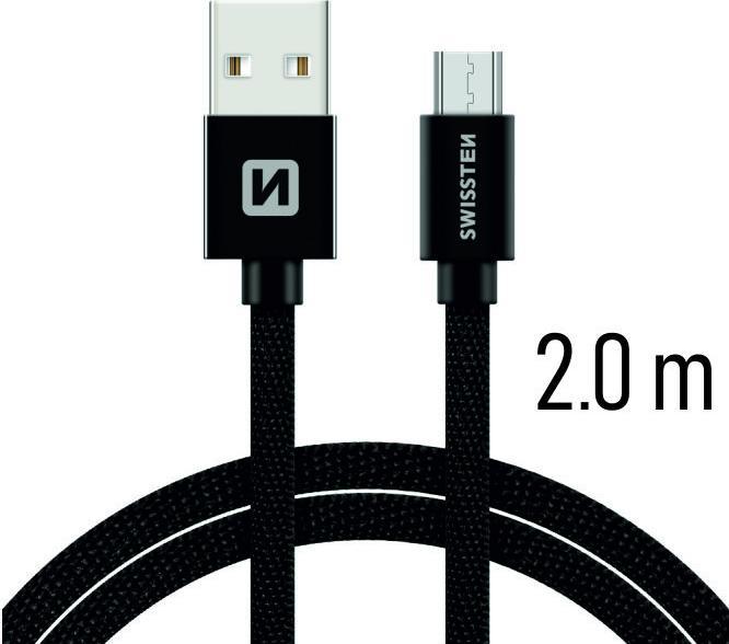 Swissten Datenkabel Textil USB / Micro-USB 2.0 M (2 m)