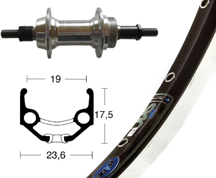 Rigida Schr.ZKR rear wheel Zac 19 6/7-speed 36 hole 28" (Rear wheel, 28")
