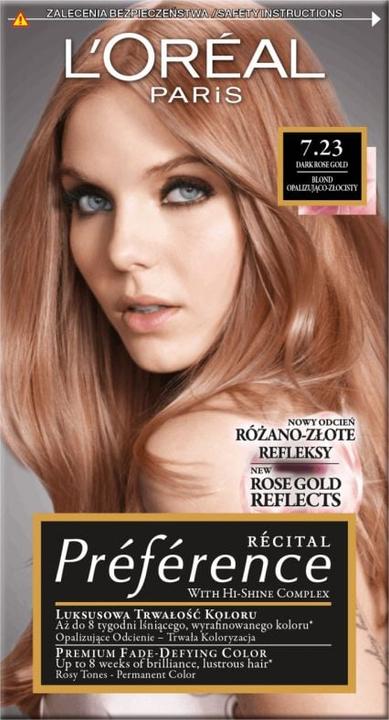 Actual product image L'Oréal Paris Preference (7.23 Dark Rose Gold)