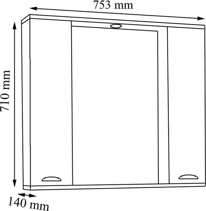 Produktbild VCM Badspiegel Wandspiegel 75 cm Hängespiegel Spiegelschrank Badezimmer Landhaus Drehtür Beleuchtung (60 x 14 cm)
