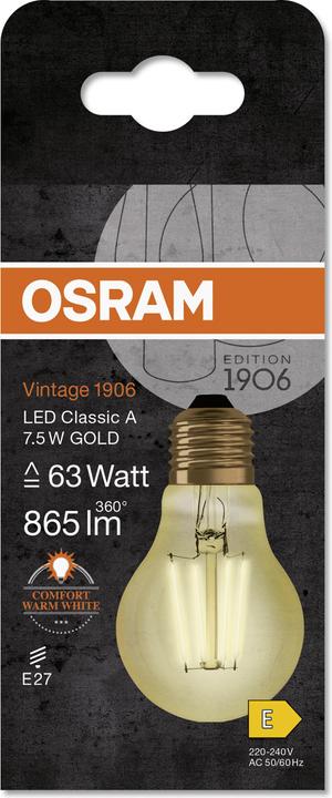 Actual product image Osram Vintage 1906 (E27, 8 W, 950 lm, 1 x, E)