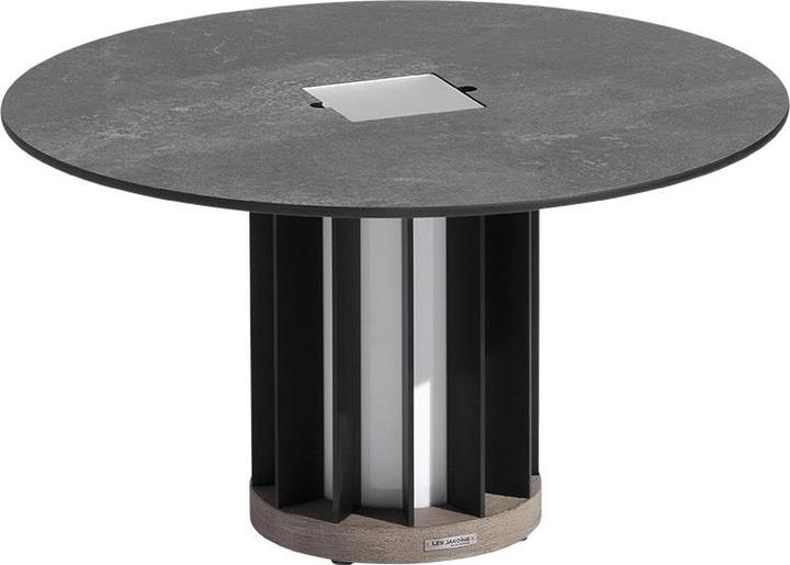 Produktbild Les Jardins Beleuchteter Couchtisch Teckalu Alu schwarz, HPL Schiefer, duratek TA04600