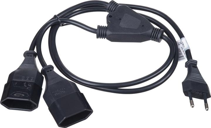 Actual product image Akyga power cable for notebook AK-RD-05A Y splitter CCA Europlug type C / 2x CEE 7/16 1.2 m (1.20 m, CEE 7/16)