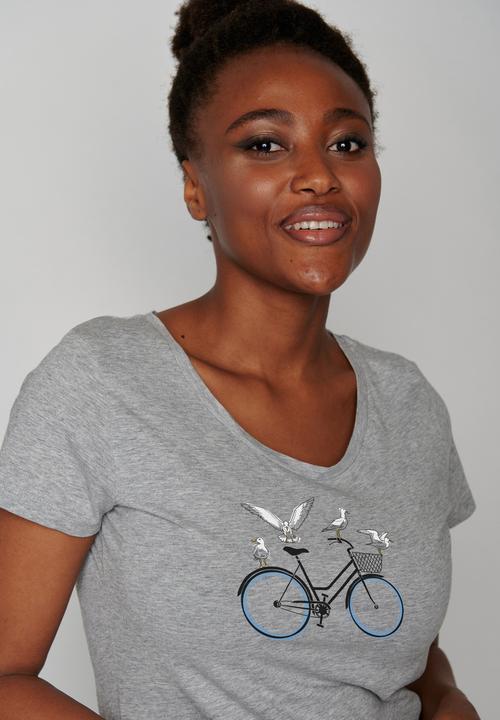 Image du produit Greenbomb Women's Bike Seagulls Loves T-Shirt (L)