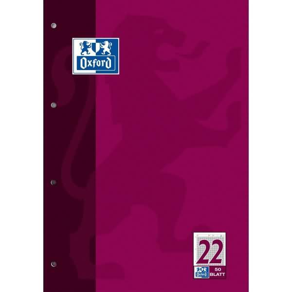 Produktbild Oxford Arbeitsblätterblock, A4, Lineatur 22 (A4, Liniert, Harter Einband)