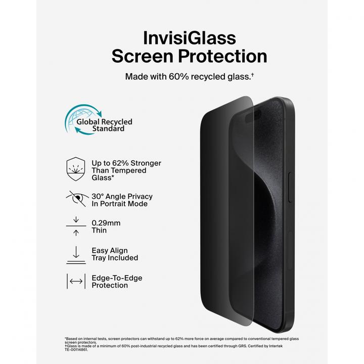 Produktbild Belkin Screen Force Invisiglas (1 Stück, Apple iPhone 16 Pro Max)