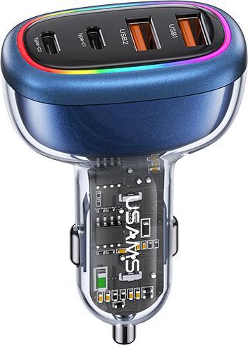 Produktbild Usams Ład. sam. 2xUSB-C 2xUSB-A C34 120W Fast Charge czarny/black CC169CC02 (US-CC169) (120 W)