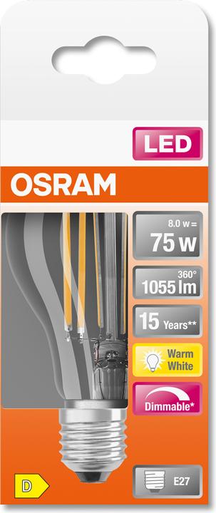 Produktbild Osram Led Retrofit Classic A (E27, 75 W, 1055 lm, 1 x, D)