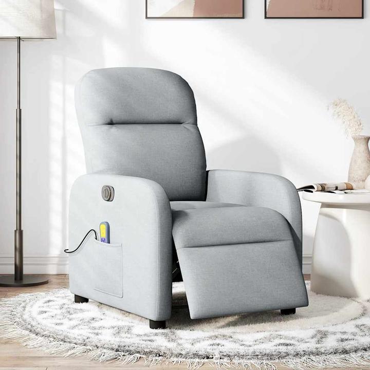 Immagine prodotto VidaXL Sedia da massaggio elettrica in tessuto grigio chiaro