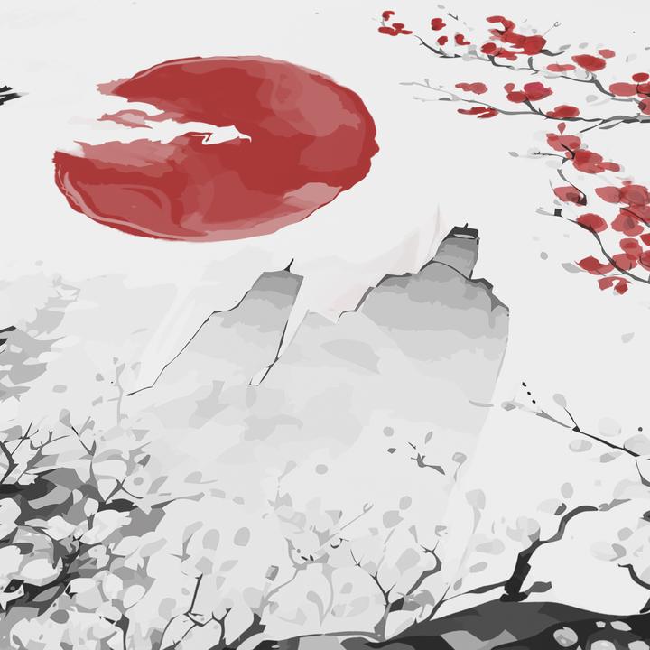 Produktbild Titanwolf Gaming Mauspad, XXXL Speed Mausmatte 1200 x 600 mm, Geschwindigkeit & Präzision, Japan Ink Painting (XXL)