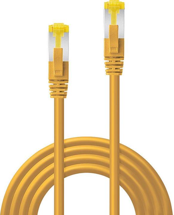 Actual product image Lindy 0.5m RJ45 S/FTP LSZH network cable, yellow Cat.6A plug,Cat.7 raw cable (S/FTP, CAT7, 0.50 m)