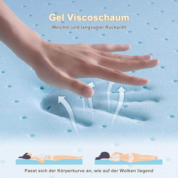 Image du produit Bedstory Gel-Matratzentopper, Härtegrade H2 & H3 (90 x 200 cm)
