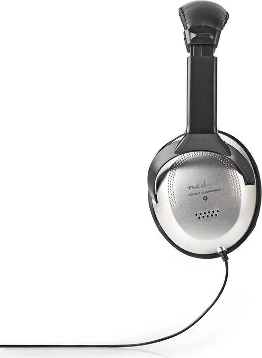 Actual product image Nedis Over-Ear Headphones Wired | Cord length: 2.70 m | Volume control | Black / Silver (Cable)