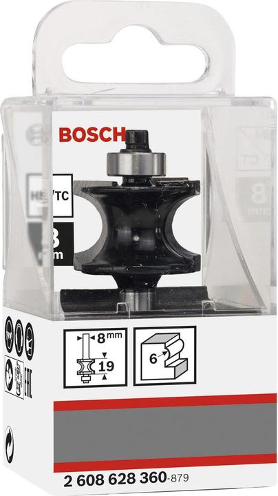 Produktbild Bosch Professional Zubehör Halbstabfräser, 8 mm, R1 6 mm, L 19 mm, G 63 mm