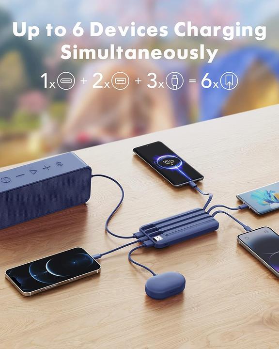 Produktbild Charmast Powerbank mit 4 integrierten Ladekabeln (10000 mAh)
