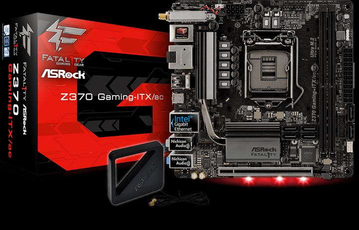 Produktbild AsRock Fatal1ty Z370 Gaming-ITX/ac (LGA 1151, Intel Z370, Mini-ITX)