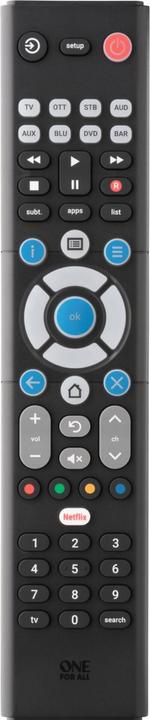 One for All URC 1281 Essence 8, black (Universal remote control, Infrared)