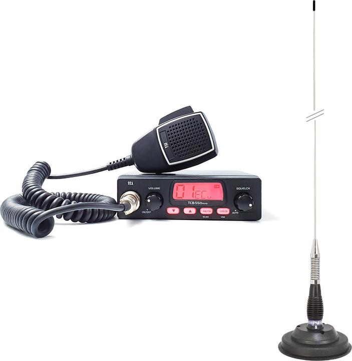 Produktbild Aim TTi CB TTi TCB-550 EVO-Funkpaket, VOX, Scan, mehrfarbiger Bildschirm, 12–24 V und PNI ML100-Antenne mit