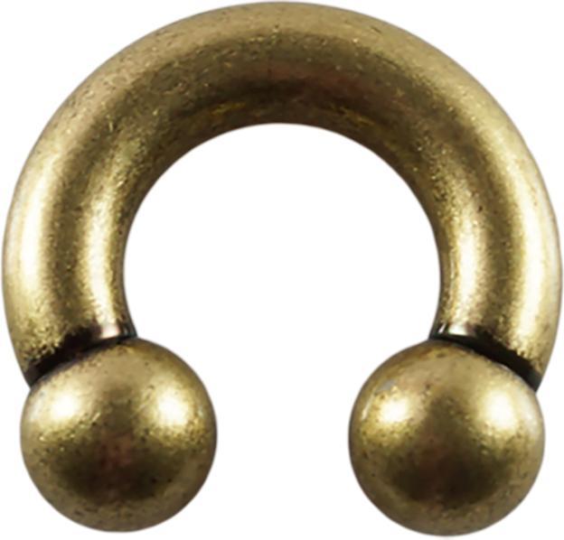 Produktbild Star Piercing Circular Barbell altgold mit zwei Kugeln (ohne Messing, Chirurgenstahl 316L)