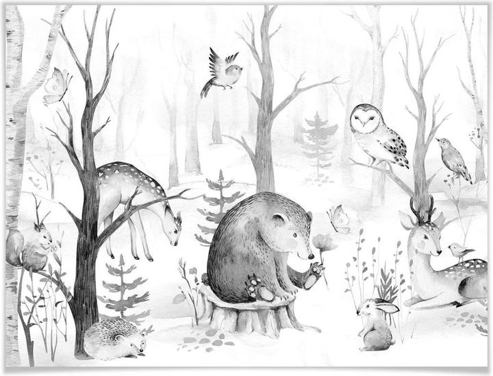 Image du produit Trenddeko Amis des animaux dans la forêt - (120 x 100 cm)