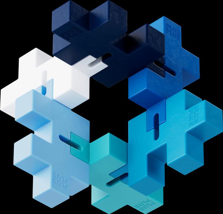 Actual product image Plus-Plus Hexel Flex building blocks, blue