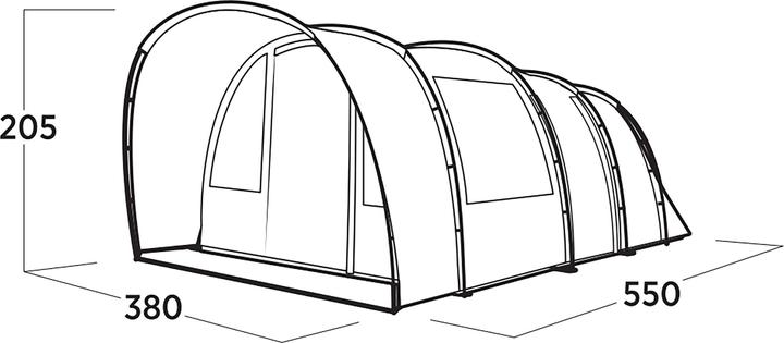 Actual product image Easy Camp Familien-Tunnelzelt Skarvan 6 (grau, Modell 2025) (Tunnel tent, 21 kg, 6 persons)