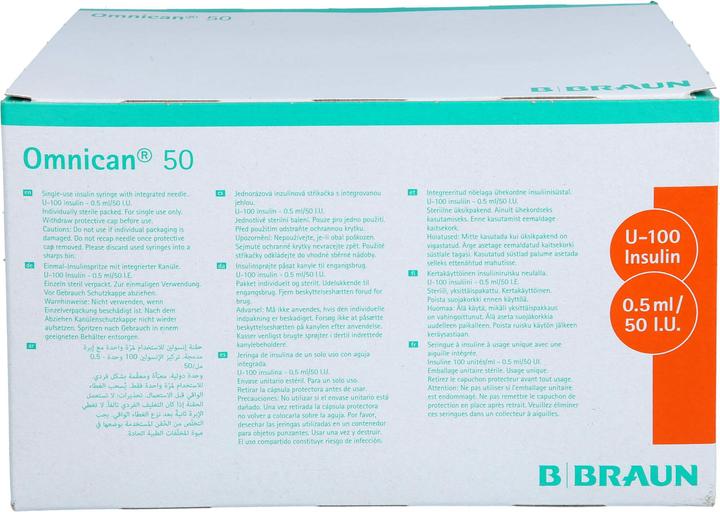 Actual product image B.Braun Insulin 50 0.5ml 0.3x8mm G30 einz (Insulin injections)